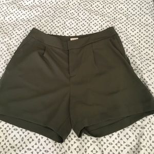 Olive green flowy shorts